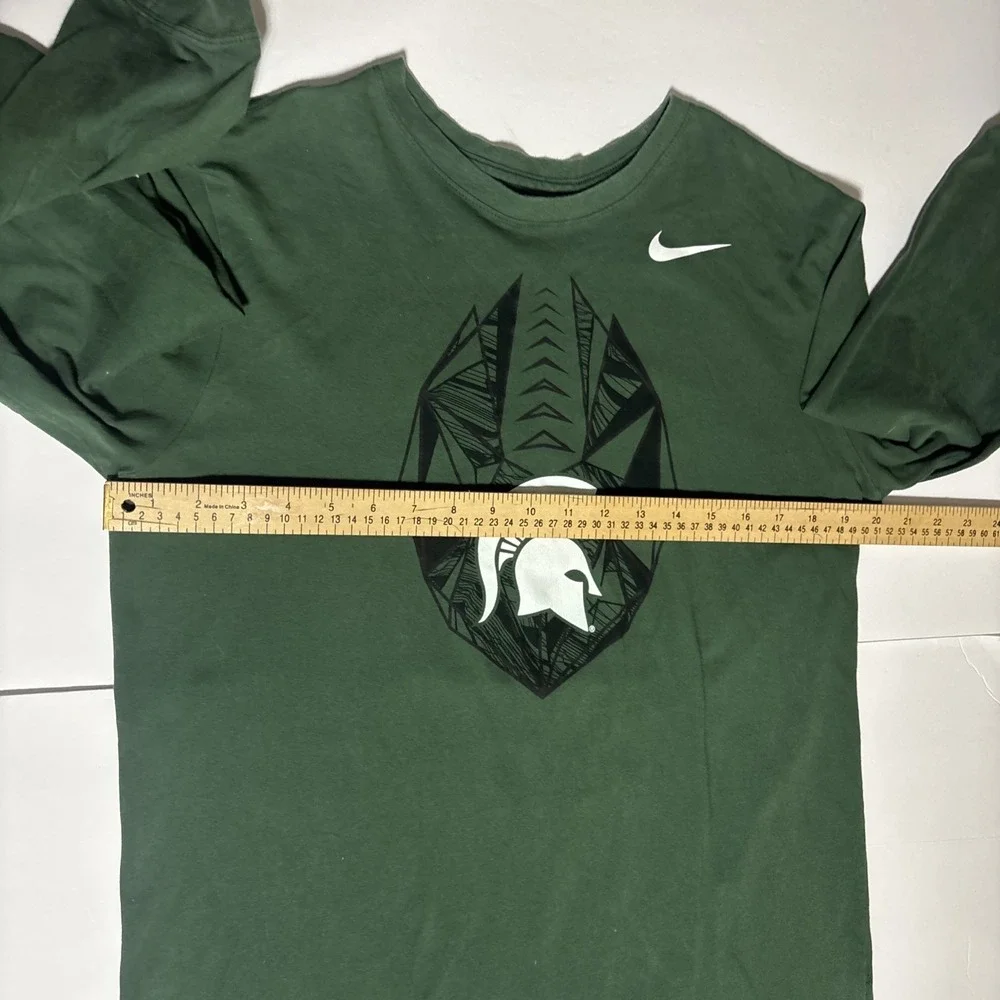 Nike Michigan State‎ Spartans Dri Fit Long Sleeve T Shirt Men Size L Green